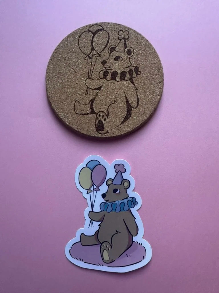 Clown Bear - Sticker