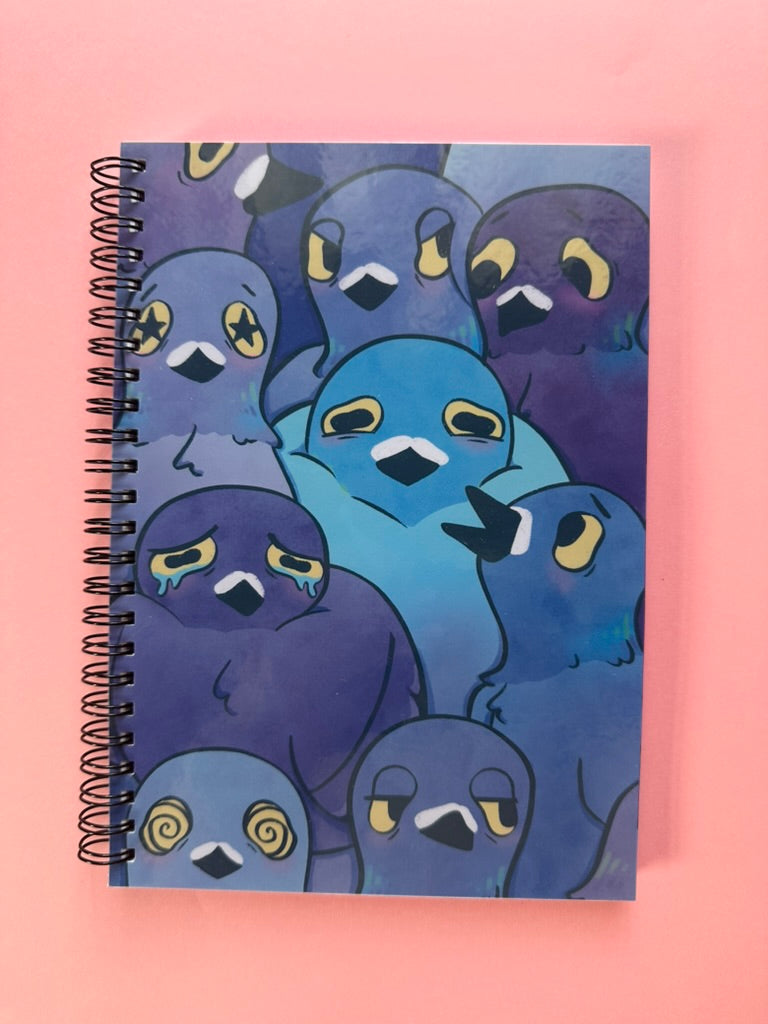 Pigeons - Handmade A5 Notebook | Lined or Reusable Sticker Paper