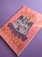 Soutien émotionnel - Carnet A5 fait main | Pages lignées ou papier autocollant réutilisable