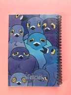 Pigeons - Carnet A5 Fait Main | Papier ligné ou Autocollant Réutilisable