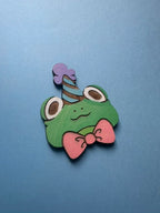Frog Clown - Handmade Wooden Pin