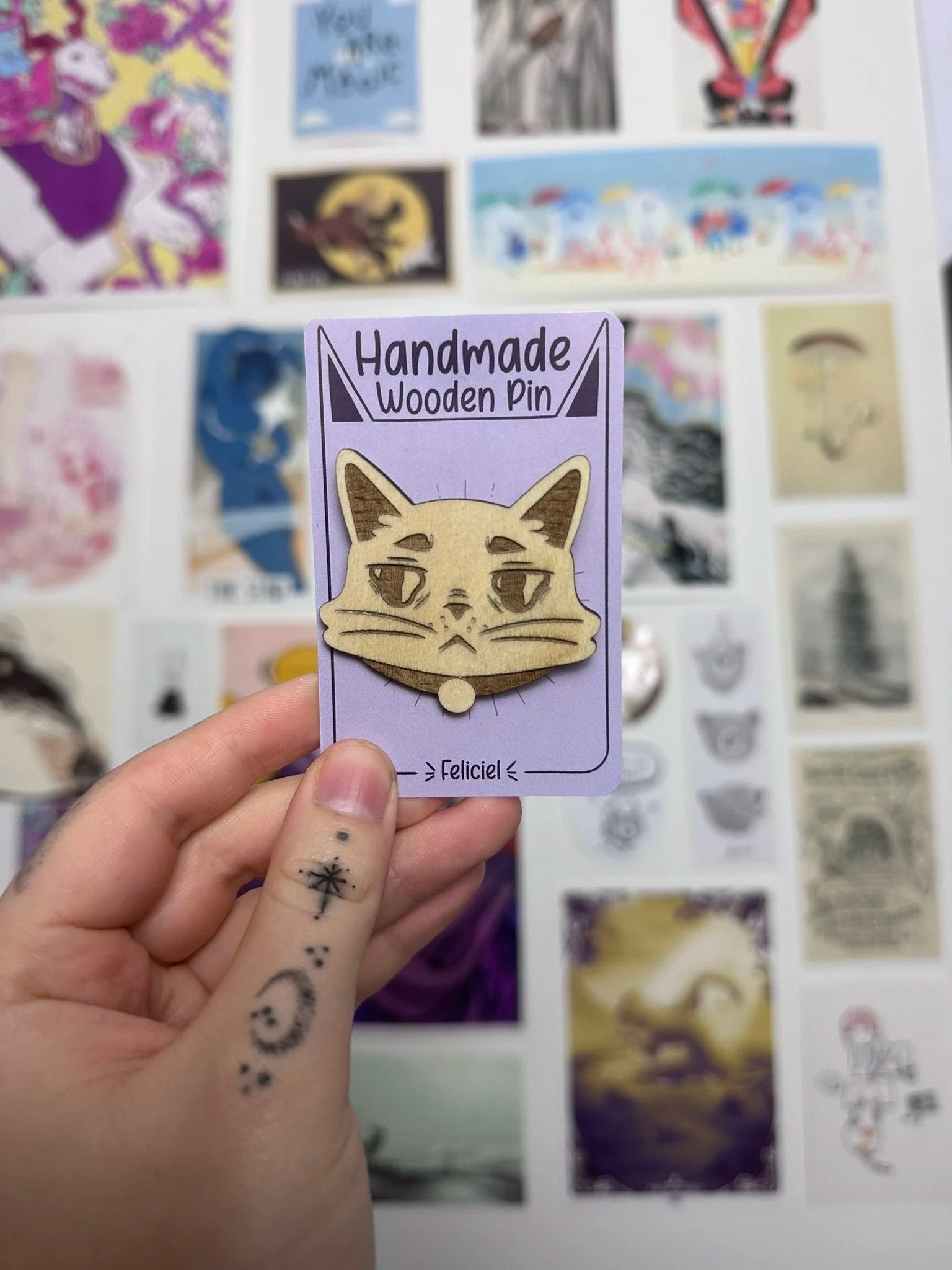 Cat and Dog - Handmade Wooden Pins