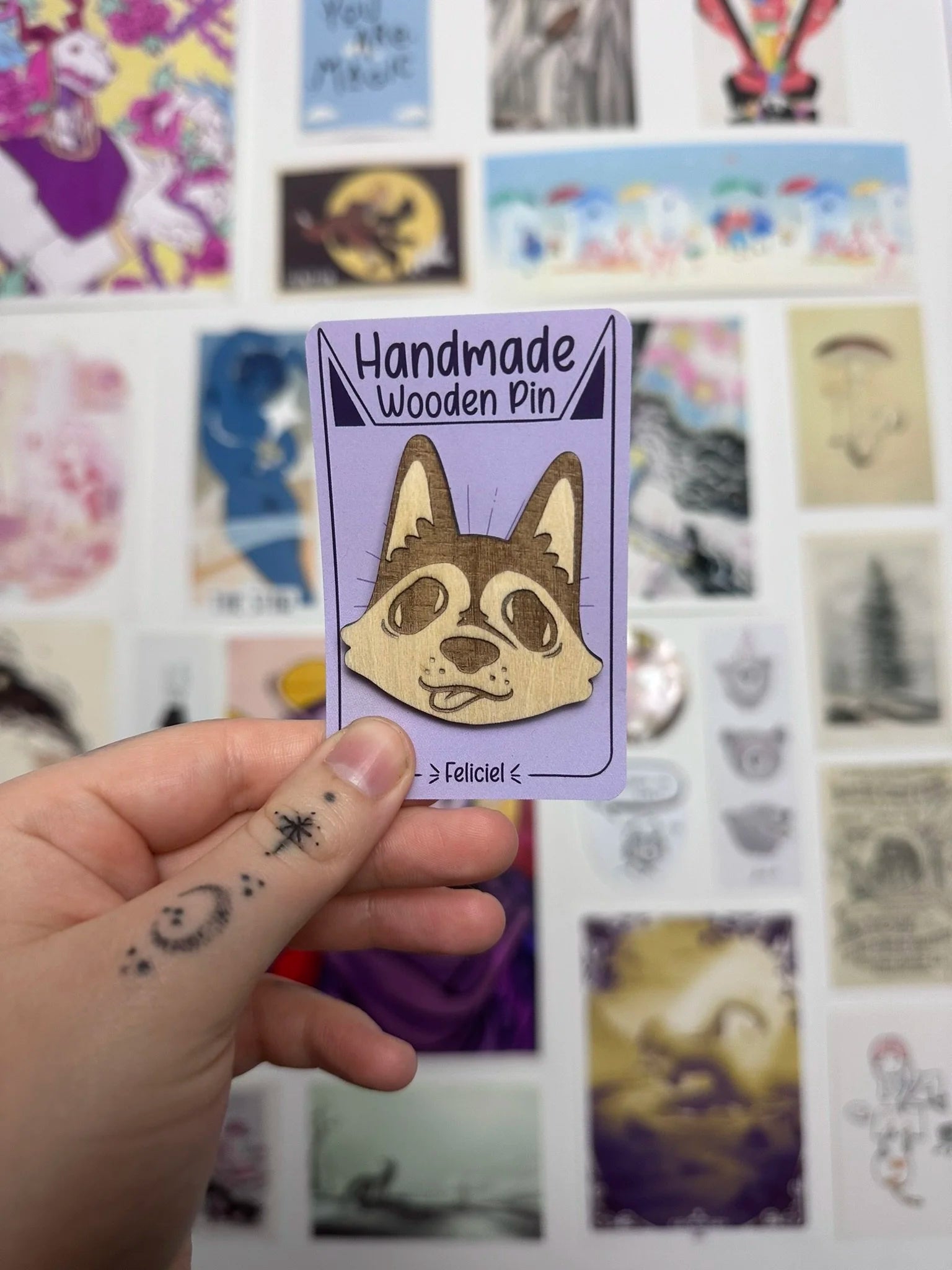 Cat and Dog - Handmade Wooden Pins