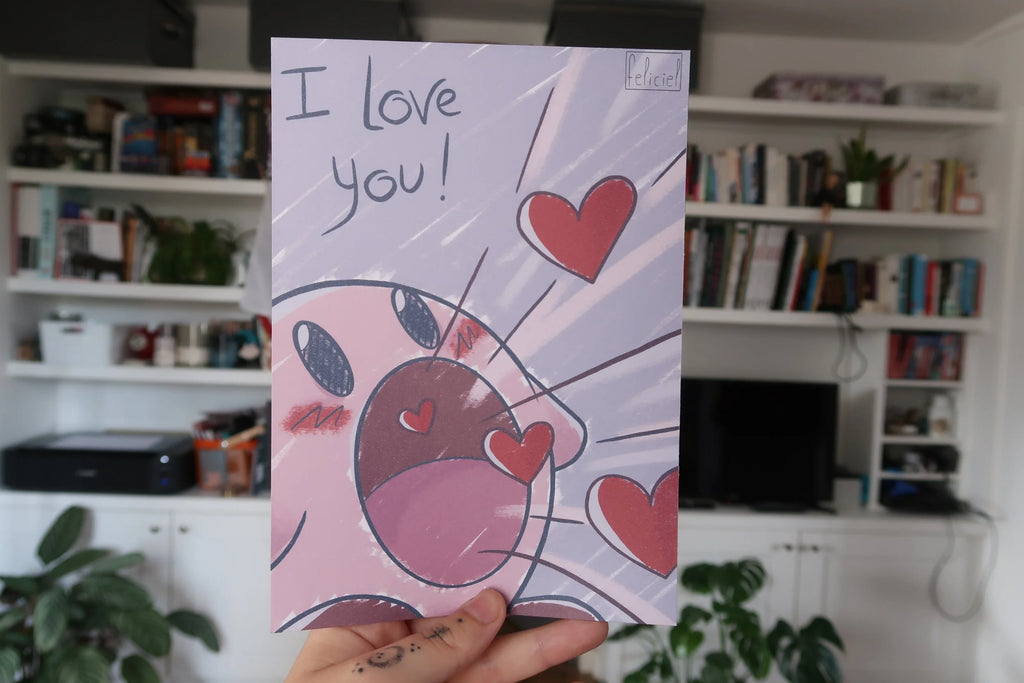 Kirby I love you and Rainbow- Art Print A5