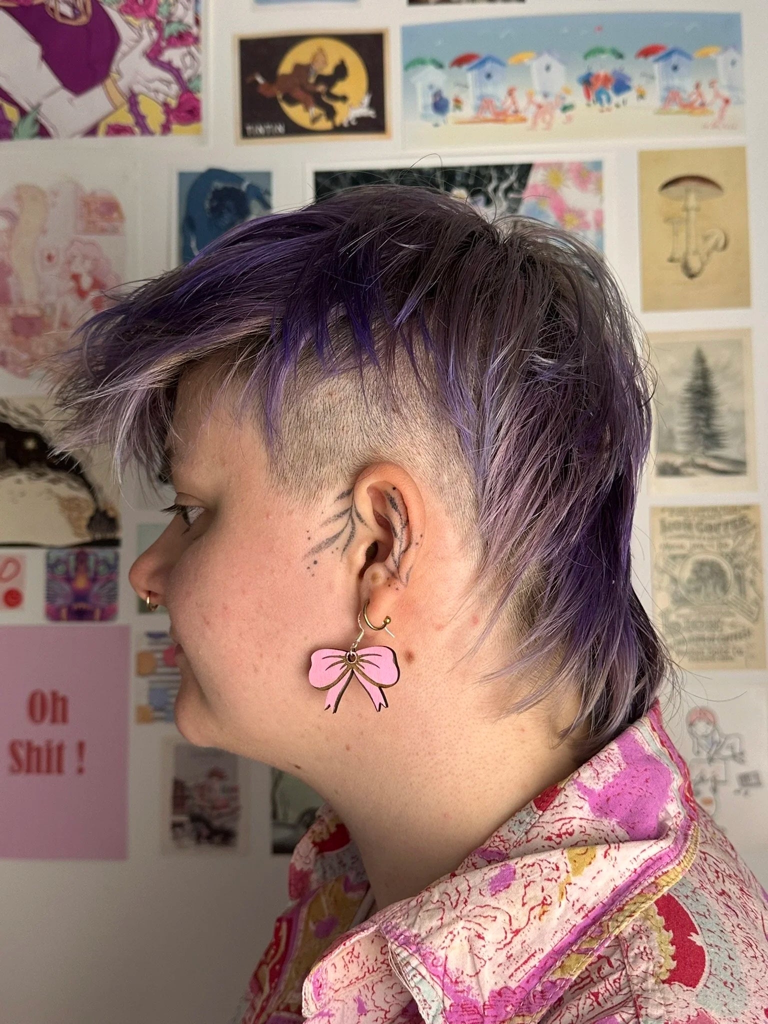 Rubans roses - Boucles d'oreilles