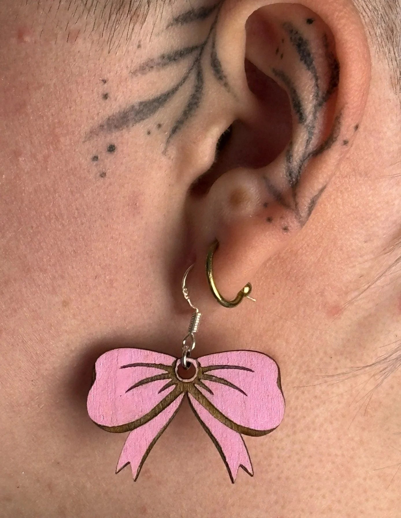 Rubans roses - Boucles d'oreilles