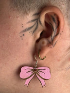 Rubans roses - Boucles d'oreilles