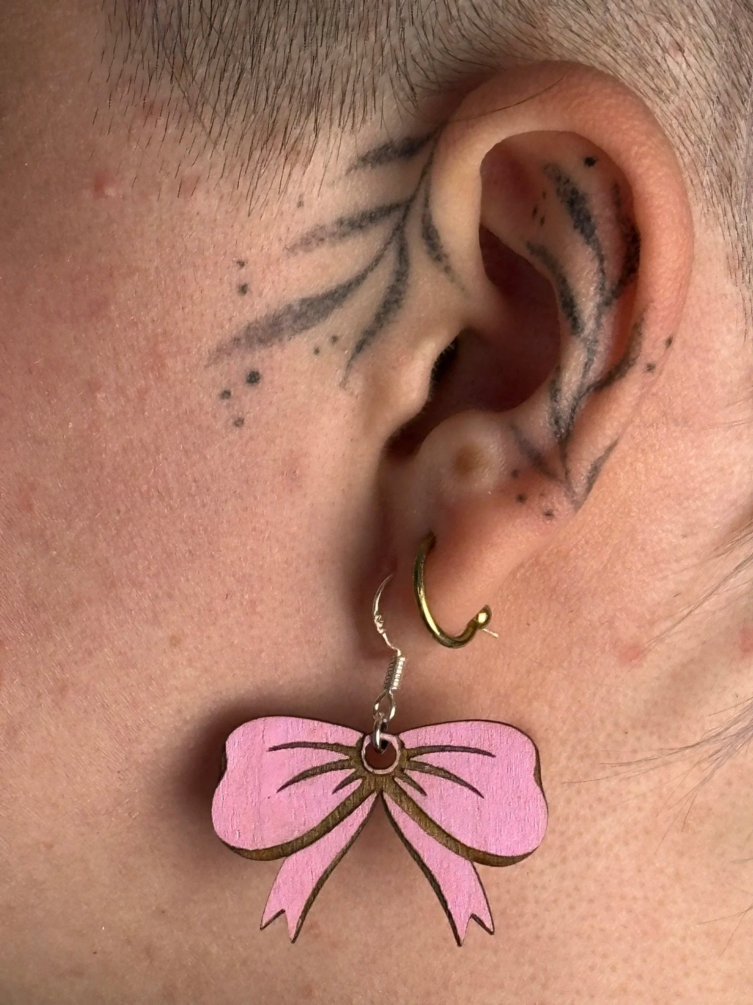 Rubans roses - Boucles d'oreilles