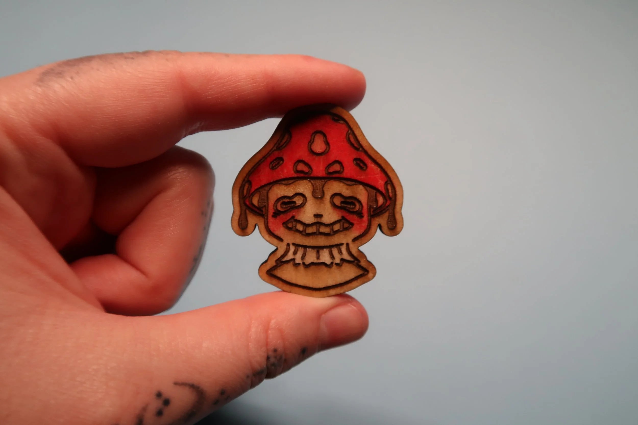 Mushroom Guy - Handmade Wooden Pins