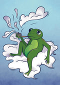 Smoking frog - Art Print A5