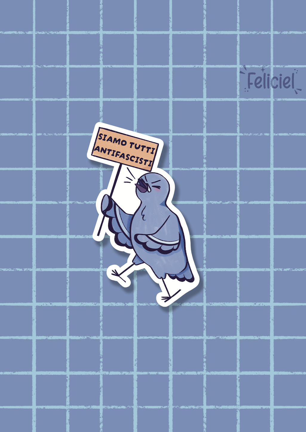 Protesting pigeon - Sticker
