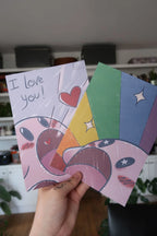Kirby I love you and Rainbow- Art Print A5