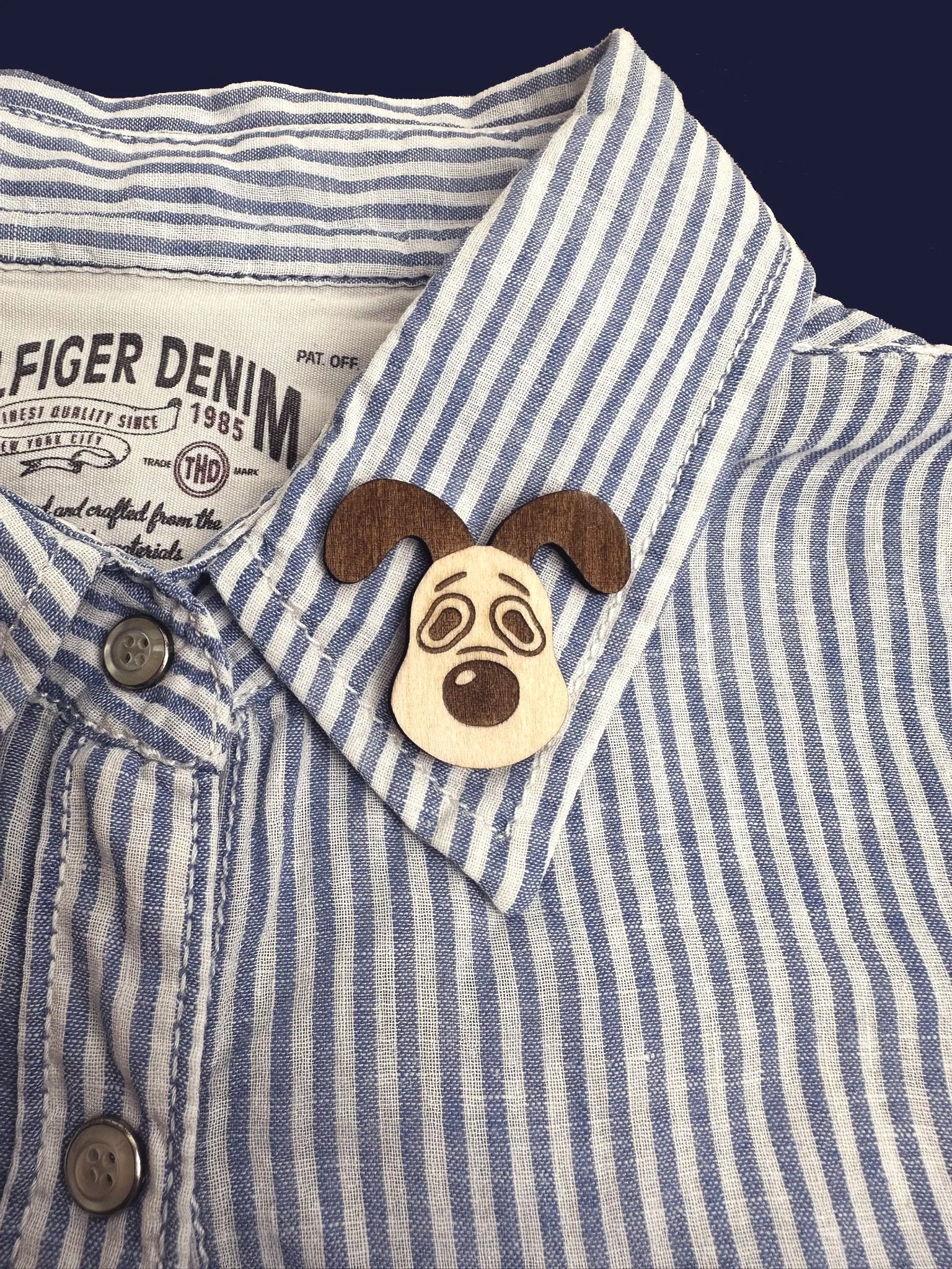 Gromit - Handmade Wooden Pin