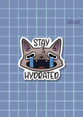 Stay Hydrated cat - Sticker