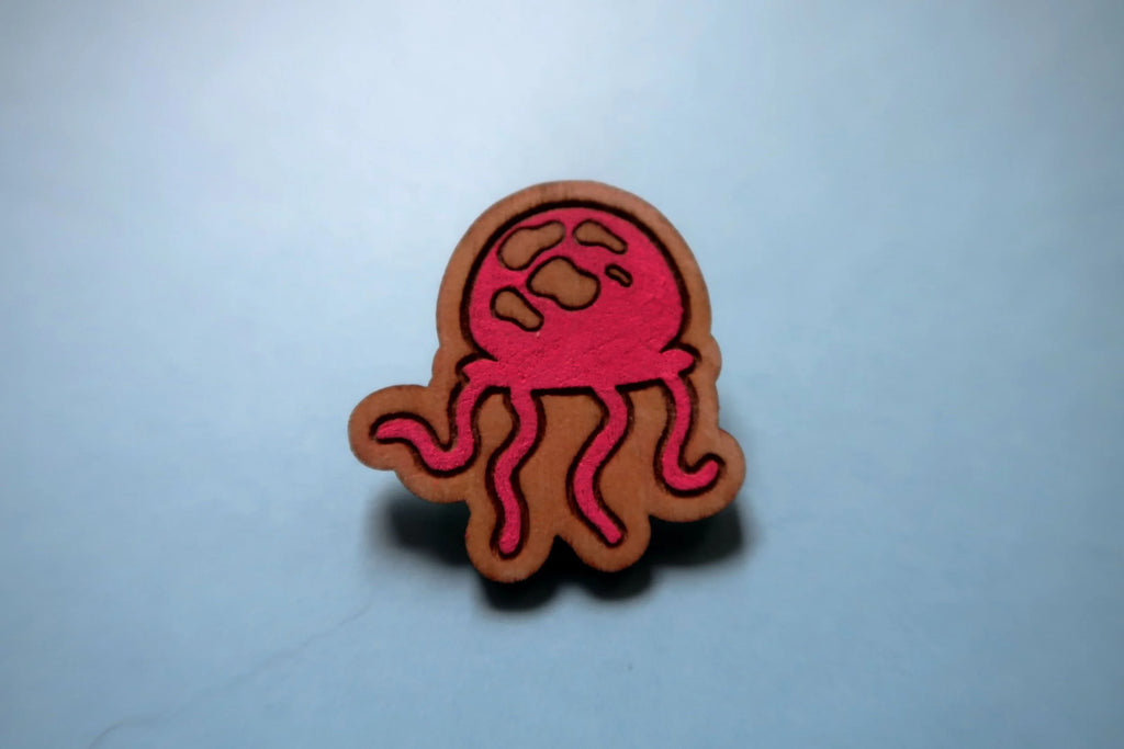 Spongebob Jellyfish Cartoon - Handmade Wooden Pins