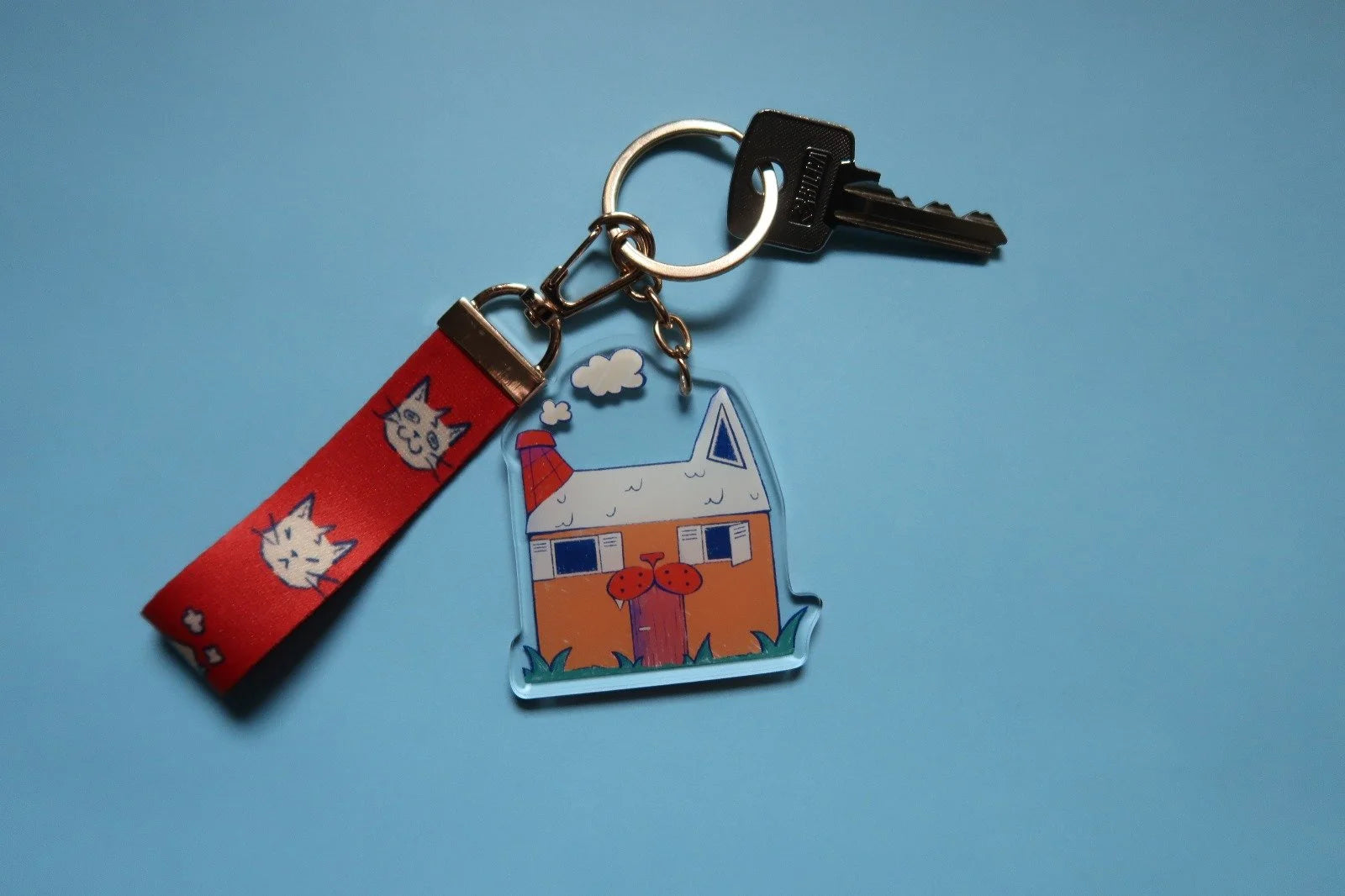 Cat house Keychain - Lanyard Acrylic Keychain