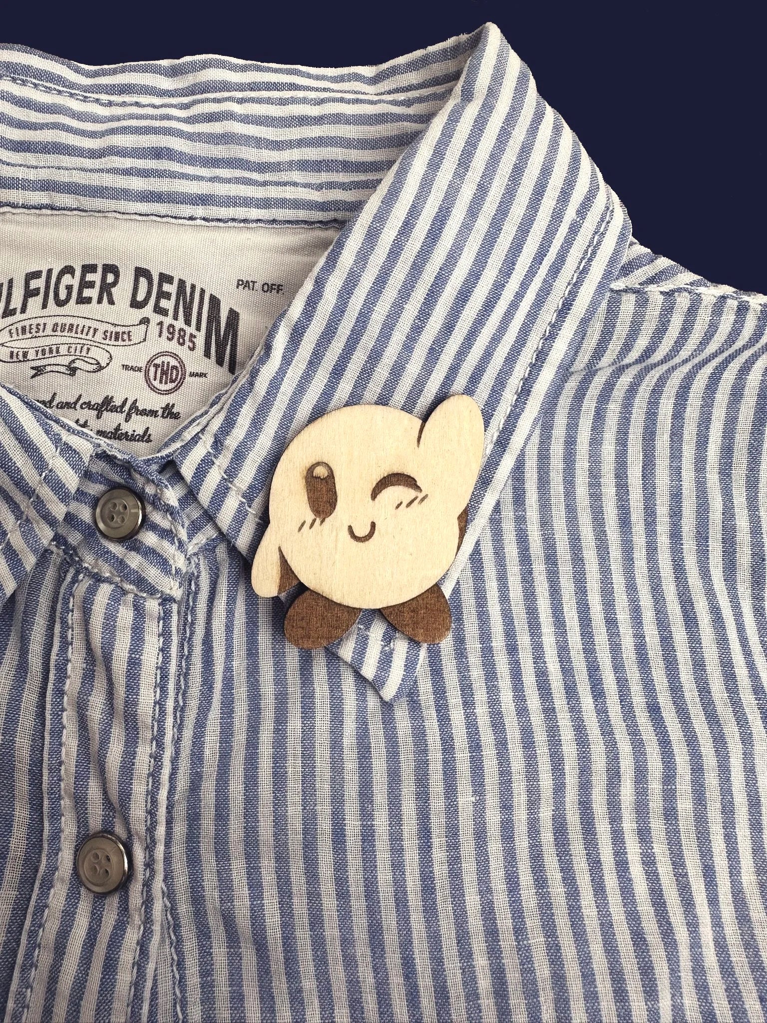Kirby - Handmade Wooden Pin