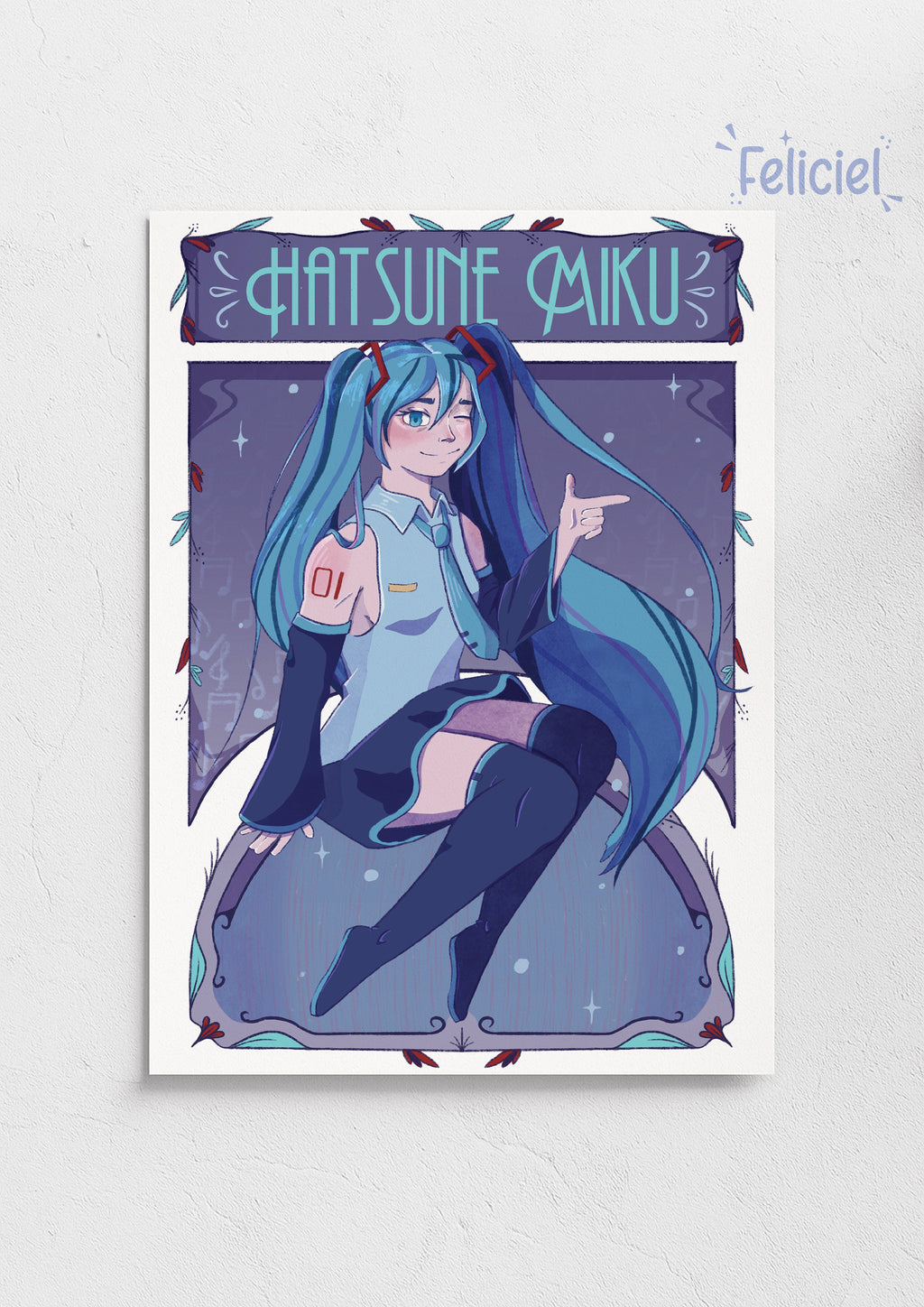 Hatsune Miku Vocaloi - Art Print A5