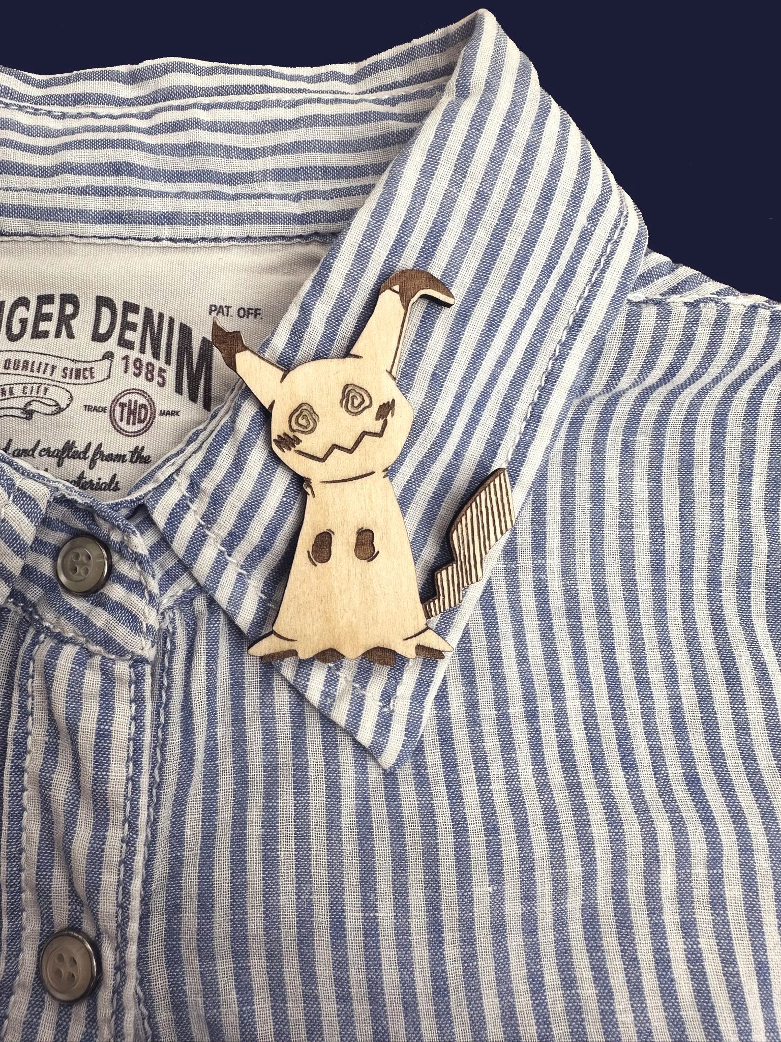 Mimikyu- Handmade Wooden Pin
