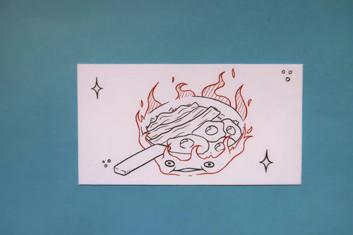 Calcifer and Star Children Ghibli - Mini Print