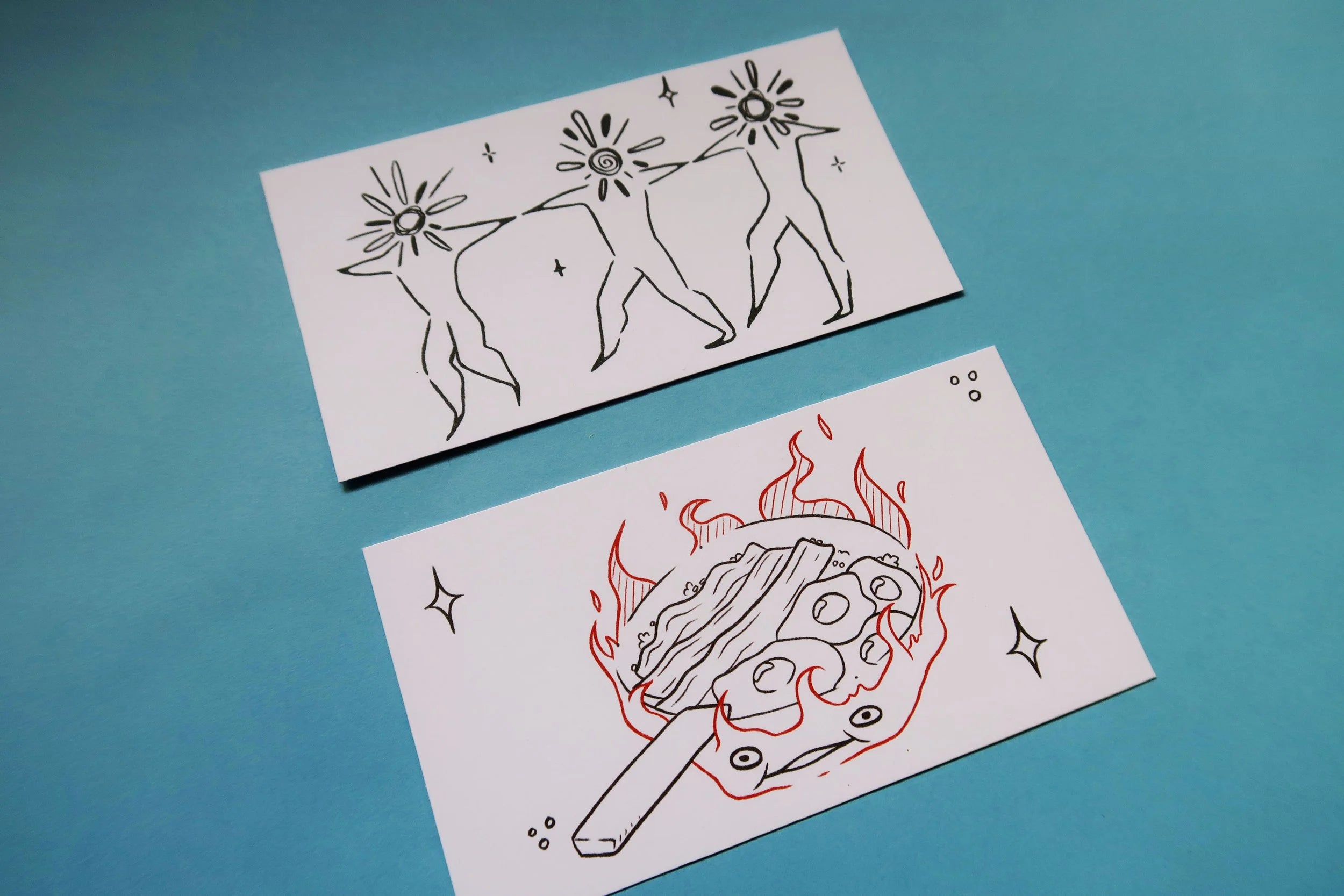 Calcifer and Star Children Ghibli - Mini Print