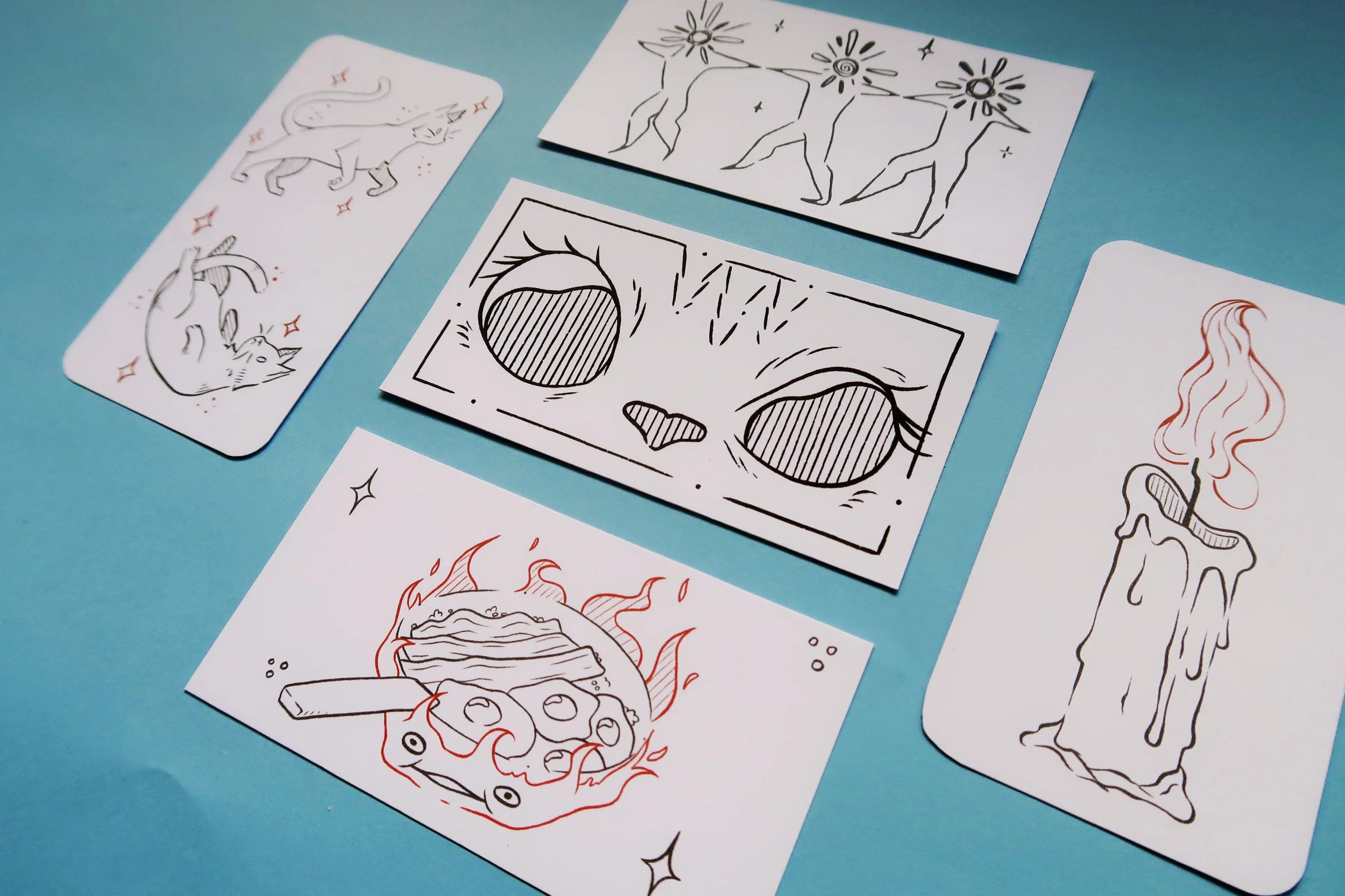 Calcifer and Star Children Ghibli - Mini Print