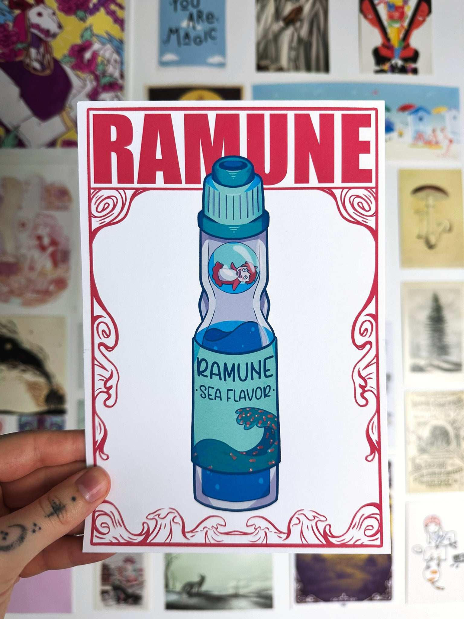 Ponyo Ramune - Art Print A5