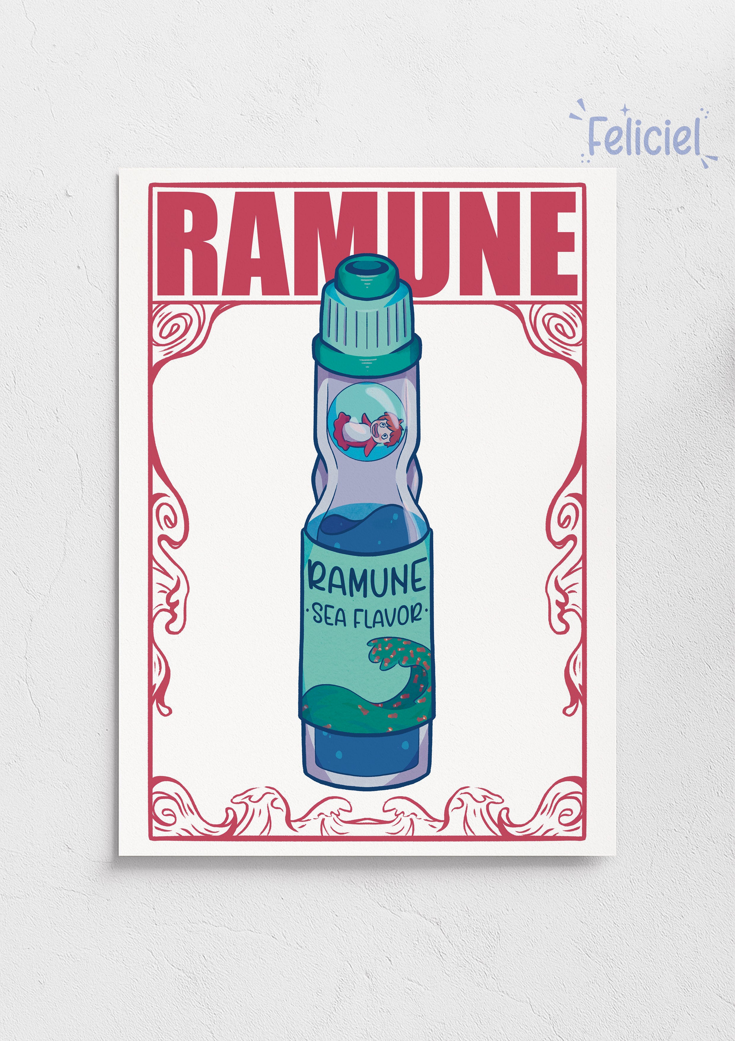Ponyo Ramune - Art Print A5