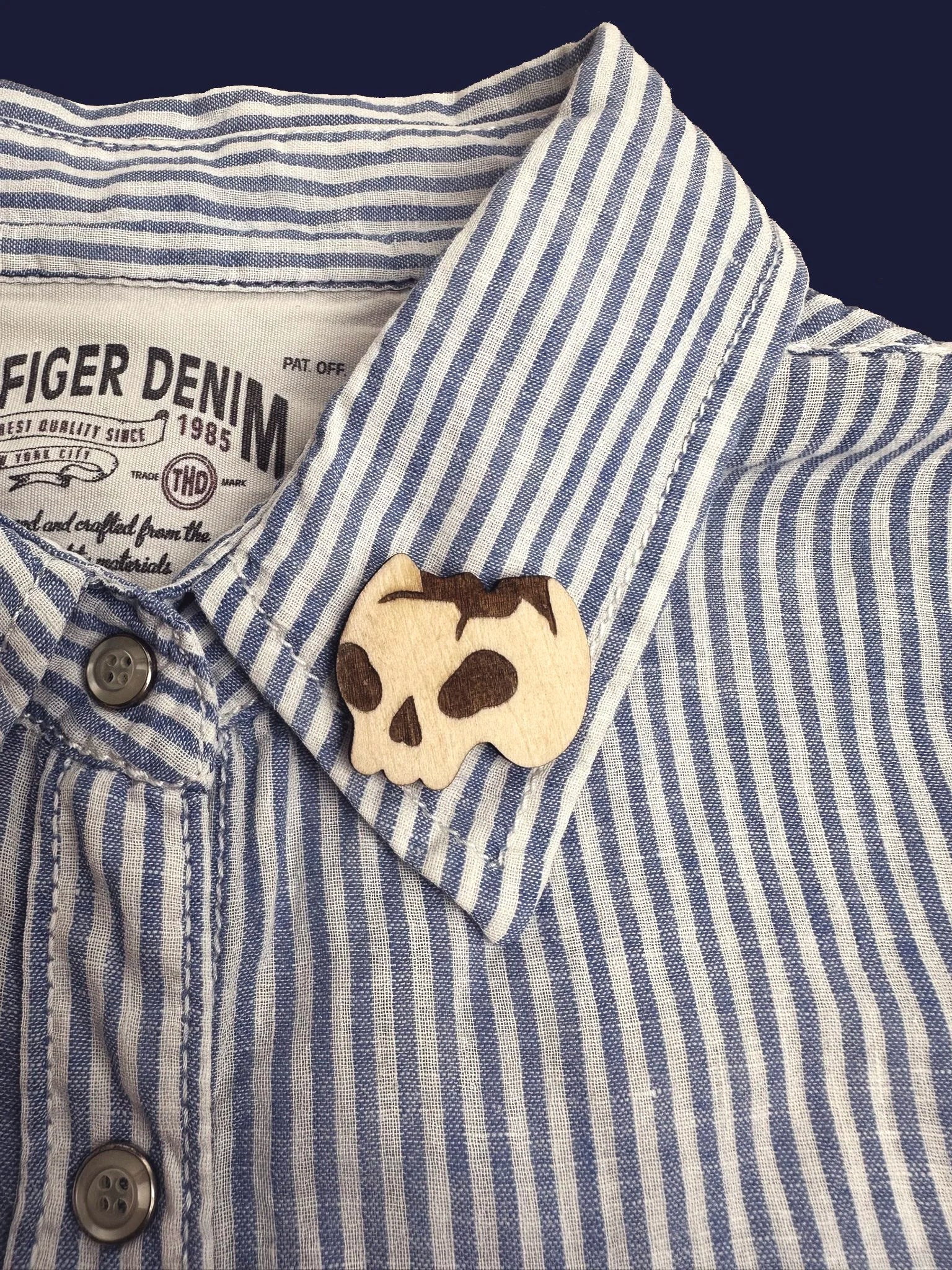 Skull - Handmade Wooden Pin