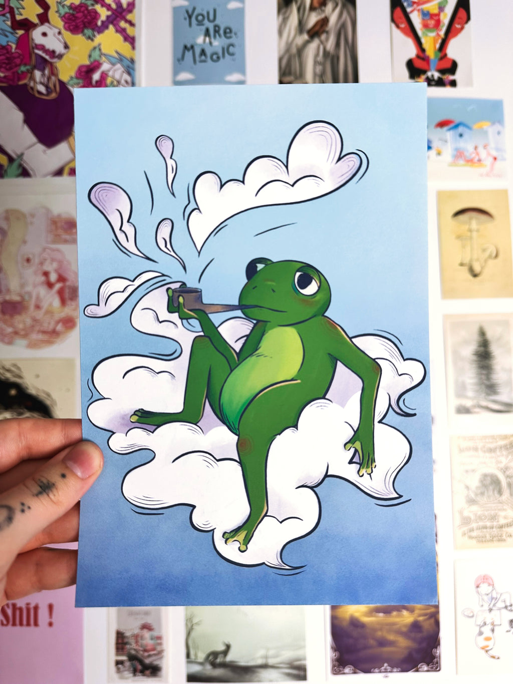 Smoking frog - Art Print A5