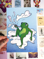 Smoking frog - Art Print A5