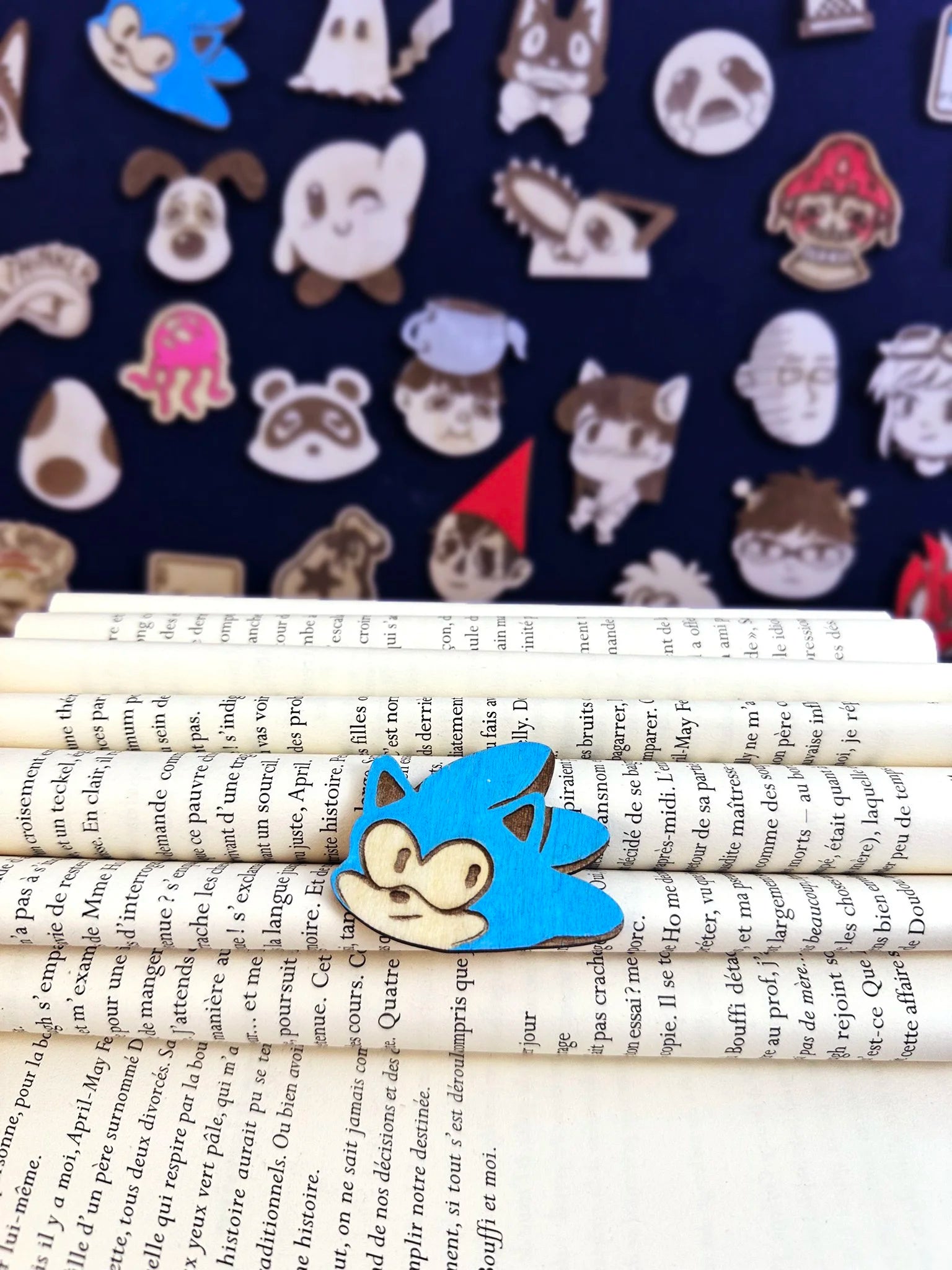 Sonic - Handmade Wooden Pin